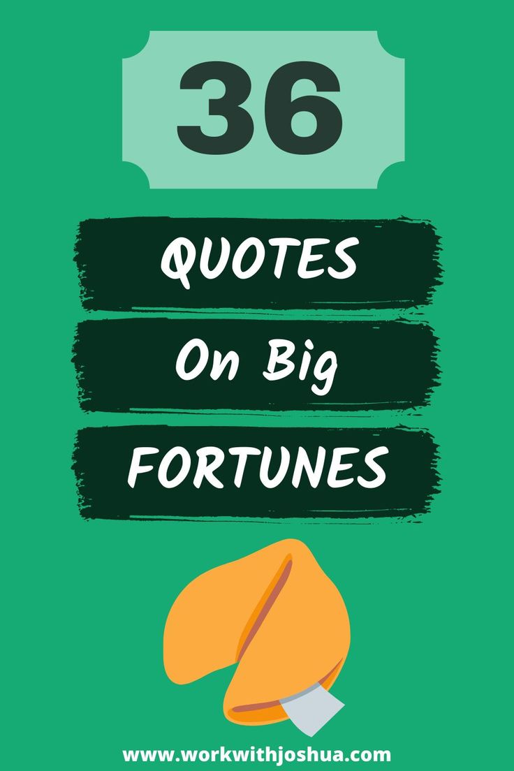 a green background with the words,'38 quotes on big fortunes'and an orange hat