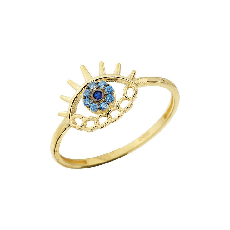 "Ward off bad vibes and Monday blues by adding this gem into your life. A ring for anyone who needs a little extra something to get through the day, or just wants a little extra something. Evil Eye Ring/ 14K Real Gold Evil Eye Ring/ Protection Ring/Minimalist Evil Eye Ring/Blue Stone Evil Eye Ring/ Rings For Women/Birthday Gift Made to Order *Gold KT: 14K Solid Gold *Gold Color: Available in Yellow, Rose or White Gold .Gemstone : Cz Sapphire and Blue Topaz *Average Weight: 0.95 gram RING SIZE; 4 Adjustable Blue 14k Gold Rings, Yellow Gold Evil Eye Round Ring, Yellow Gold Evil Eye Ring, Gold Evil Eye Promise Ring, Blue 14k Gold Cluster Ring Gift, Yellow Gold Evil Eye Rings As Gifts, Adjustable 14k Gold Spiritual Rings, 14k Gold Evil Eye Ring, Spiritual Yellow Gold Rings With Halo Detail