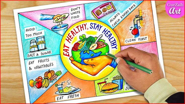 a person is holding a pencil and drawing a healthy start - to - finish poster