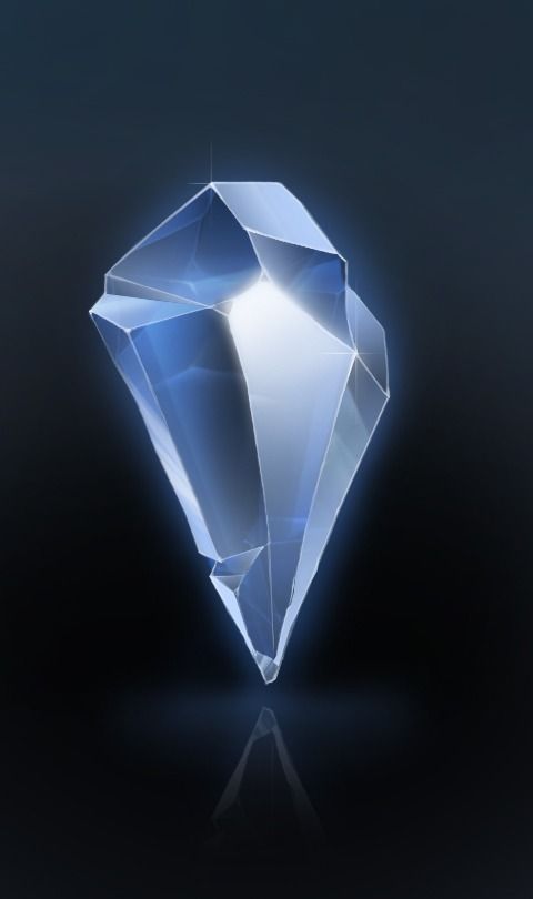 a shiny diamond on a black background with light coming from it's center point