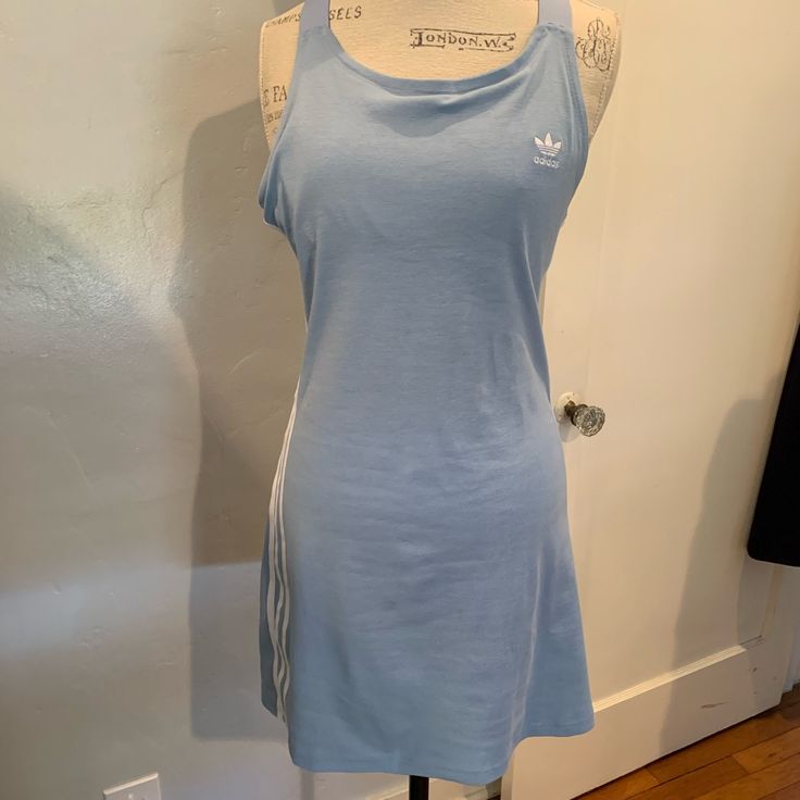 Size Medium Adorable Adidas Tennis Dress Casual Light Blue Mini Dress, Casual Light Blue Mini Dress For Daywear, Adidas Cotton Summer Dress, Adidas Fitted Mini Dress, Adidas Cotton Dress For Summer, Fitted Adidas Mini Dress, Summer Cotton Adidas Dress, Summer Cotton Dress By Adidas, Casual Blue Mini Dress For Daywear