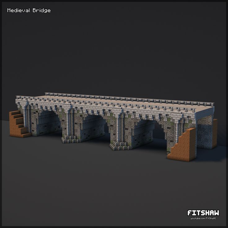 Minecraft medieval bridge I made in my Hardcore world. Watch me build it on YouTube or download the schematic and world download and build it yourself available on my Patreon - link in bio! Minecraft Medieval Bridge, Building In Minecraft, Minecraft Schematics, Minecraft Medieval Castle, Minecraft Skyscraper, Medieval Bridge, Minecraft Kingdom, Minecraft City Buildings, Minecraft Structures