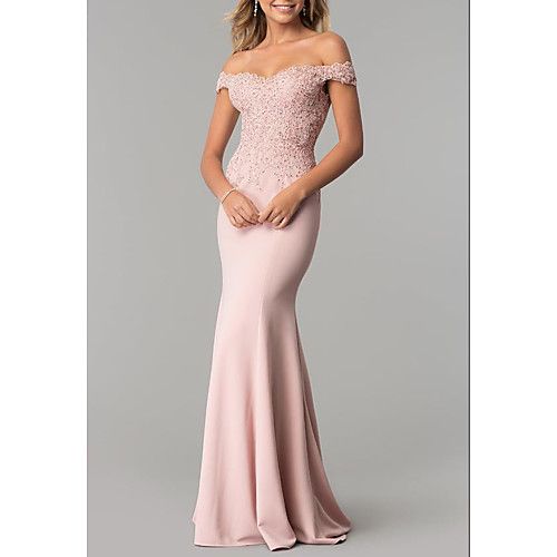 Silhouette:Mermaid / Trumpet; Hemline / Train:Sweep / Brush Train; Closure:Zipper UP; Built-In Bra:No; Embellishment:Appliques; Fabric:Stretch Satin; Sleeve Length:Short Sleeve; Boning:No; Style:Elegant; Occasion:Formal Evening,Prom; Neckline:Off Shoulder; Front page:Prom Dresses; Listing Date:11/15/2019; Bust:; Hips:; Hollow to Floor:; Waist: Evening Dress Off Shoulder, Light Pink Prom Dress, Trumpet Prom Dress, Cheap Prom Dresses Online, Bridesmaid Dresses Boho, Prom Dresses Elegant, Simply Dresses, Boho Wedding Dress Lace, Prom Dresses Two Piece