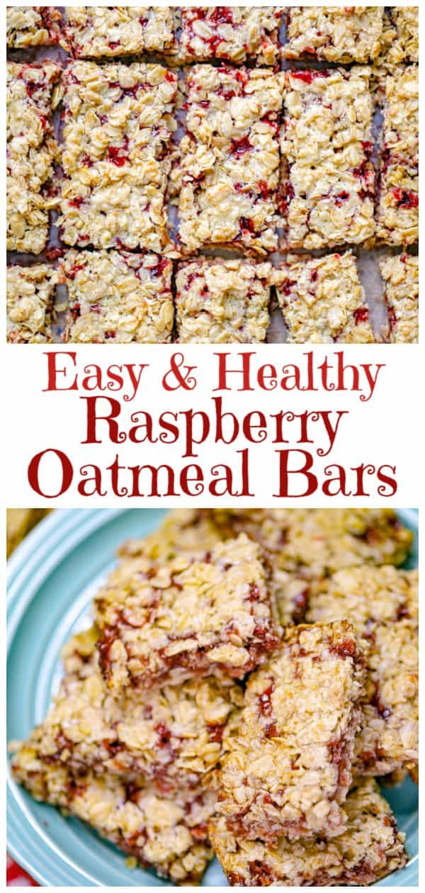 easy and healthy raspberry oatmeal bars are the perfect treat for breakfast