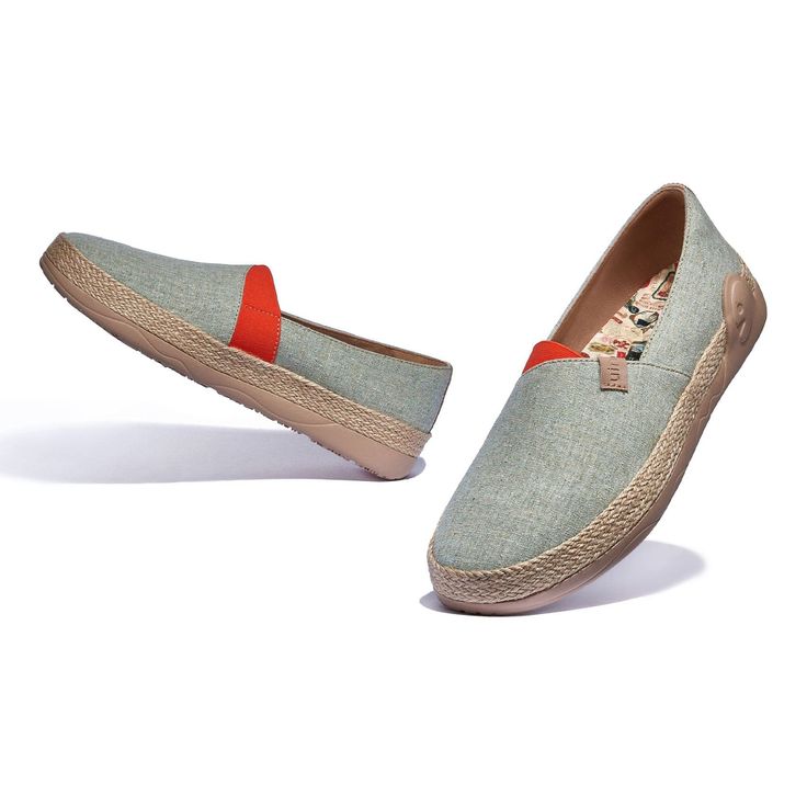 A Energetic Call of Summer Waves Cotton Upper & Jute Edge Design The braided hemp detailing evokes the mood of a beach vacation while giving the feet firm support. The cotton linen allows your feet to breathe while walking, which is sustainable and friendly to the environment. Easy to Put on and Take off Flexible Elastic Band Fit securely while easy to put on and take off. Comfy Wide Fit Bionic Foot-shaped Design Loose toe-box is great for bare-foot use, granting ultimate freedom and relaxation Summer Waves, Grey Green, Edge Design, Unisex Style, Marbella, The Mood, Beach Trip, Unisex Fashion, Put On