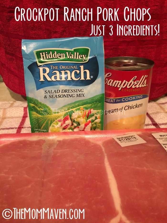 the ingredients for crockpot ranch pork chops