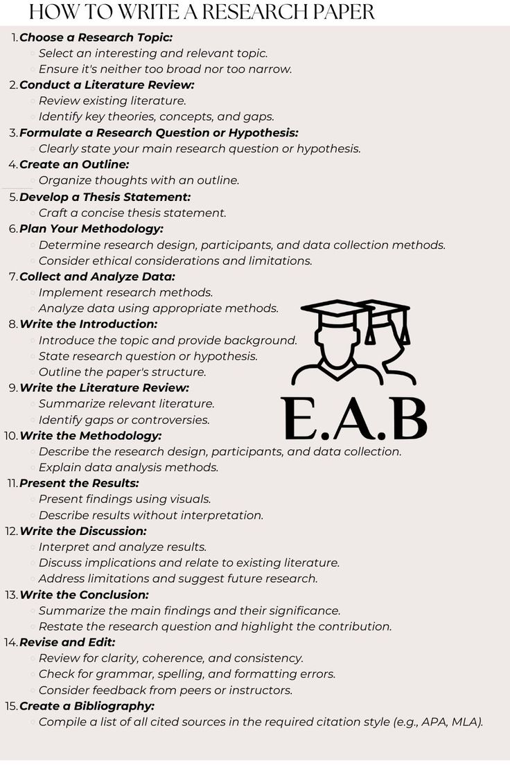 a paper with the words how to write research paper written in black and white on it