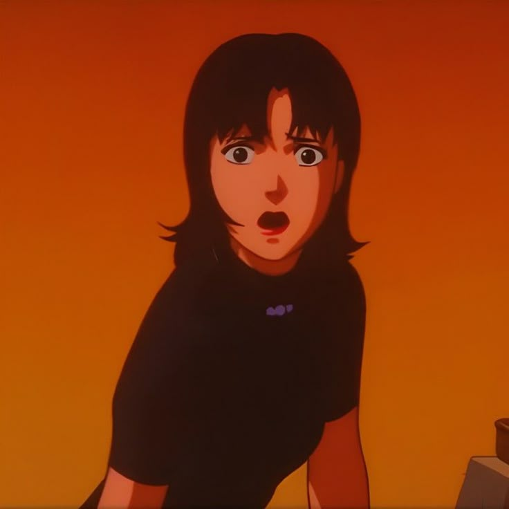 an animated image of a woman making a surprised face