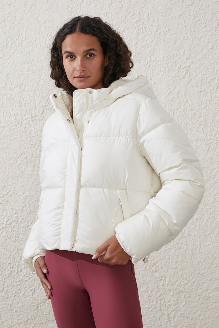 THE RECYCLED MOTHER PUFFER JACKET 4.0 White Puffer Sports Outerwear, White Puffer Jacket For Fall Outdoor Activities, White Fall Puffer Jacket For Outdoor Activities, Functional Fall Outerwear In Winter White, Functional White Puffer Jacket For Fall, Flared Leggings, Long Sleeve And Shorts, Cheeky Bikinis, Skirt Leggings