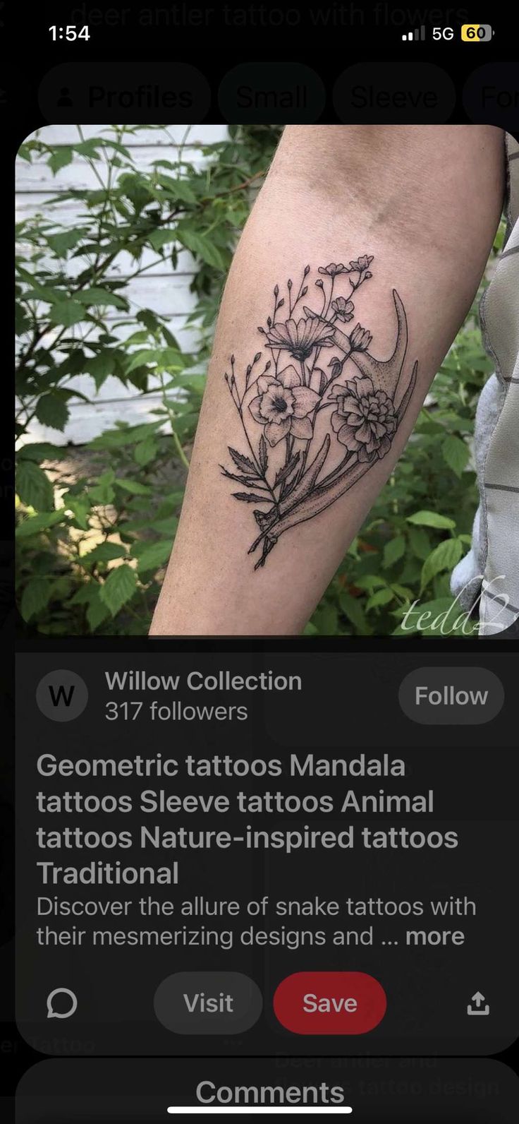 an instagram page with tattoos on it