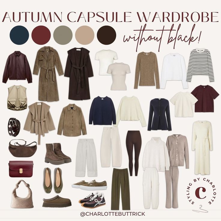 Charlotte Buttrick | Capsule Wardrobe Stylist | Autumn capsule wardrobe 2024 🧦🍂🤎🧸 | Instagram Dark Autumn Casual Outfits, Capsule Wardrobe Deep Autumn, Deep Autumn Outfits Capsule Wardrobe, True Autumn Capsule Wardrobe, Dark Autumn Capsule Wardrobe, Autumn Capsule Wardrobe 2024, Deep Autumn Capsule Wardrobe, Soft Autumn Outfits Capsule Wardrobe, Fall Capsule Wardrobe 2024