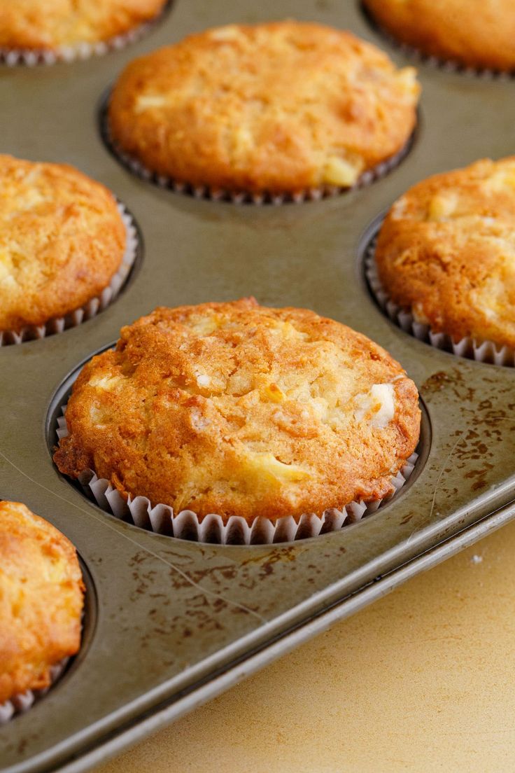 muffins in a baking pan ready to be baked