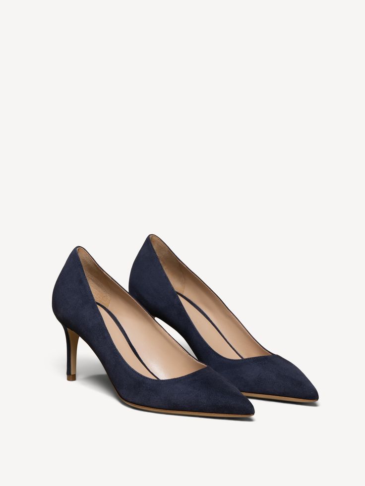 You asked for a shorter stiletto, we answered. We worked with heels-master Pasquale to engineer a lower, more comfortable pump that’s still streamlined and feminine. The result is shorter but just as mighty. Comfortable Pumps, Distressed Denim, Patent Leather, Soft Leather, Kitten Heels, Pumps, Navy, Heels, Leather