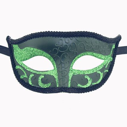 Sparkle Masquerade mask. Adjustable Halloween Eye Mask, Adjustable Masquerade Mask For Mardi Gras, Adjustable Masquerade Mask Costume Accessories, Green Halloween Costume Party Mask, Green Masquerade Mask For Mardi Gras, Adjustable Masks For Carnival Costume Party, Green Masks For Carnival Costume Party, Venetian Mask Costume Accessories For Mardi Gras, Green Masquerade Mask For Mardi Gras Party