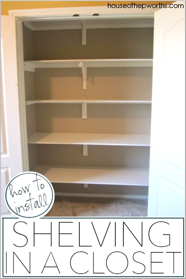 an empty closet with shelves in it and the words how to install shelving naclose