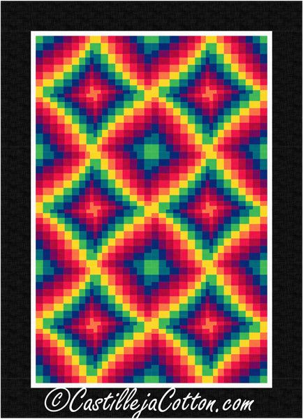 an image of a colorful pattern that looks like it has been made from squares in different colors