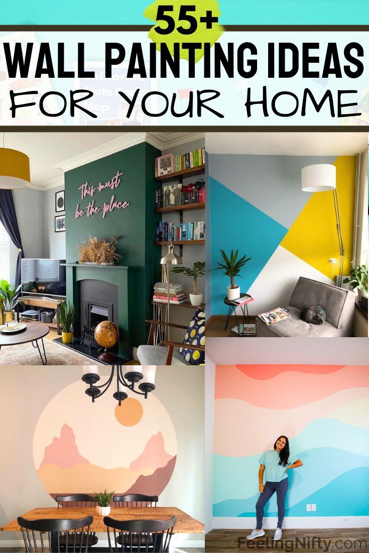 a collage of photos with the words 55 + wall painting ideas for your home