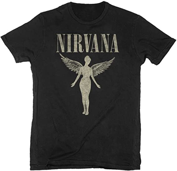 Amazon.com: Nirvana - in Utero Tour - Adult T-Shirt: Clothing Mens Graphic Tees Prints, Nirvana Shirt, In Utero, Grunge Tee, Grunge Shirt, Man Black, 90s Shirts, T Shirt Image, Trendy Tee