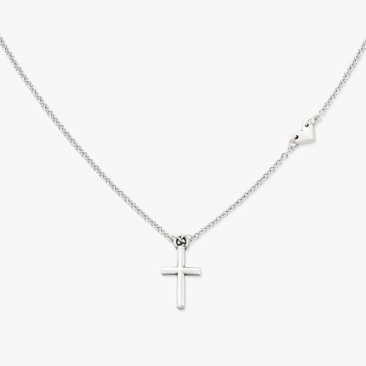 Cross Pendant Charm Necklace, Sterling Silver Clavicle Chain Cross Necklace, Sterling Silver White Gold Cross Necklace With Adjustable Chain, White Gold Cross Necklace With Adjustable Chain, White Gold Sterling Silver Cross Necklace With Adjustable Chain, Everyday Cross Pendant Clavicle Necklace, Minimalist Crucifix Necklace With Adjustable Chain, Sterling Silver Cross Necklace With Clavicle Chain, Everyday Clavicle Chain Necklace With Cross Pendant