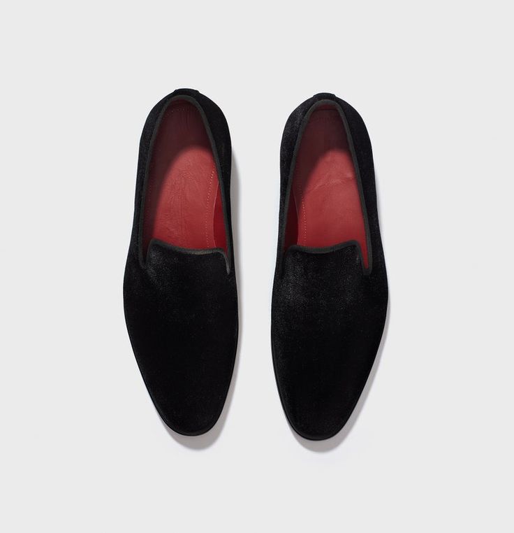 Velvet Slip-On Shoes | The Black Tux Black Tux, Black Loafers, The Velvet, Prada Men, Cobbler, Shoes Men, Wedding Board, Slip Ons, On Shoes