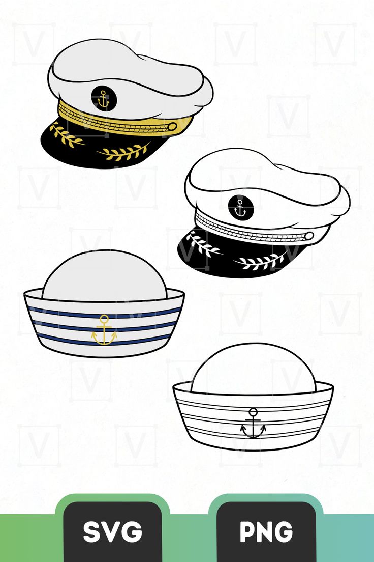 three hats with different designs on them