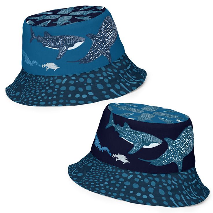 This reversible bucket hat features illustrations of the whale shark, a gentile giant of the ocean which looks like a starry sky. This hat can be worn on both sides, making it easy to match with different outfits. Made of breathable premium fabric, this hat will become your go-to streetwear accessory. • 100% polyester • Moisture-wicking and breathable fabric • Linen feel material • Reversible • Available in 2 sizes This product is made especially for you as soon as you place an order, which is w Shark Products, Whale Accessories, Shark Things, Shark Clothes, Shark Room, Shark Hat, Reversible Bucket Hat, Streetwear Accessories, The Whale