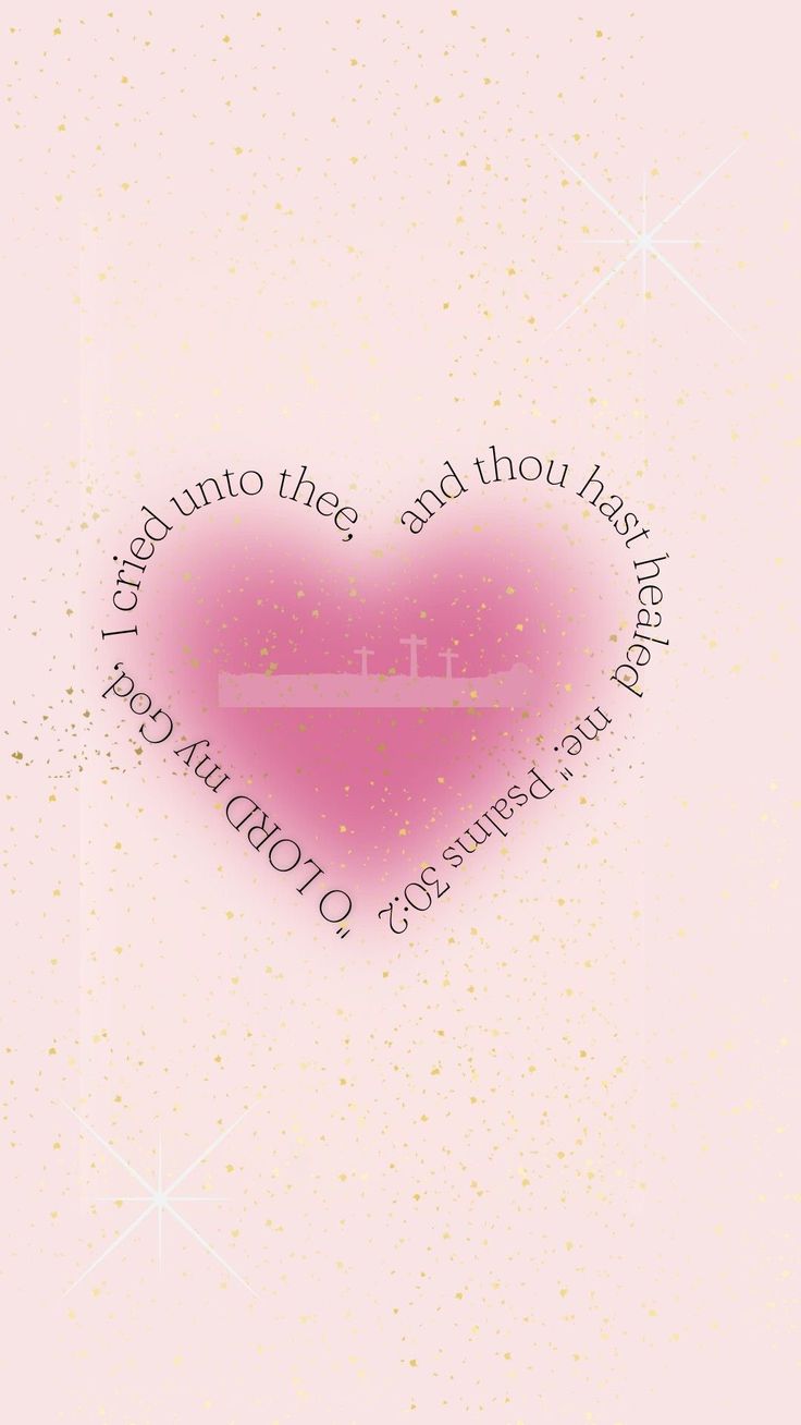 a pink heart with the words i love jesus and there are stars in the background