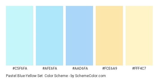 the color chart for pastel blue and yellow