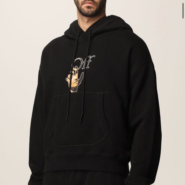 Size Xl. Brand New With Tags And In Bag. Black Hoodie Designer Fall Streetwear Sweatshirt, Designer Black Hoodie For Winter, Black Hoodie With Logo Detail For Winter, Luxury Black Hoodie For Fall, Luxury Black Hoodie For Winter, Designer Cotton Sweatshirt For Winter, Luxury Cotton Winter Hoodie, Designer Black Hoodie For Fall, Luxury Black Cotton Sweatshirt