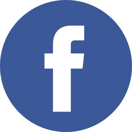 a blue circle with the facebook logo in it