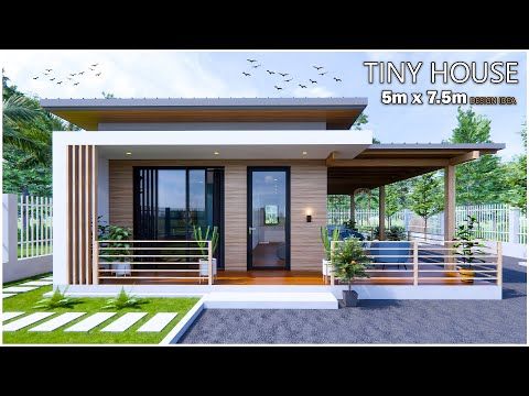 the tiny house is built with wood and metal