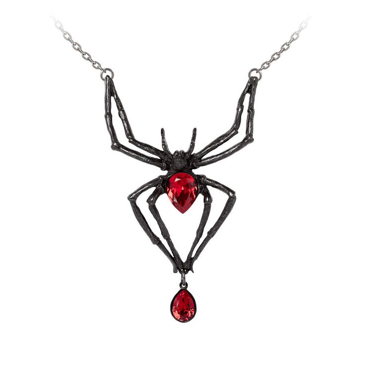 Black Widow Necklace - Magick Magick.com Black Widow Necklace, Alchemy Gothic Jewelry, Alchemy Jewelry, The Black Widow, Widow Spider, Black Widow Spider, Spider Necklace, Alchemy Gothic, Gothic Shop