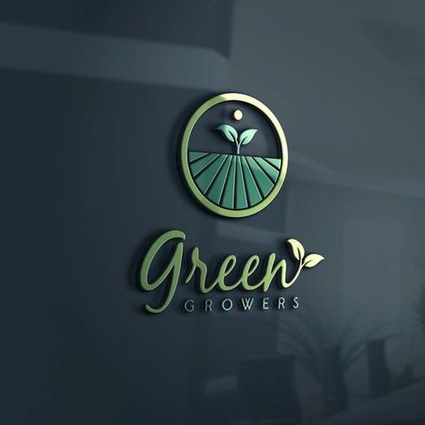 the logo for green growers is shown on a dark background with an image of a plant