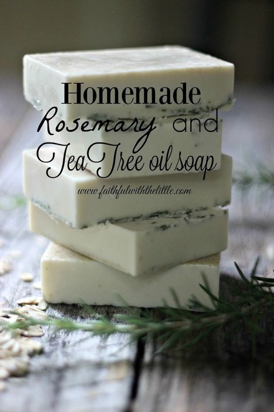 homemade rosemary and tea tree oil soap