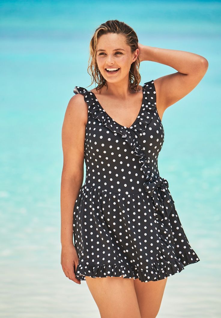 Summer Beach Tankini With Built-in Liner, Sleeveless Swim Dress With Built-in Liner For Summer, V-neck Lined Tankini For Vacation, Sleeveless Summer Dress With Built-in Liner, Lined Black Swim Skirt For The Beach, Lined Black Swim Skirt For Beach, Summer Swim Dress With Built-in Liner, Lined Swim Dress For Beachwear, Summer Lined V-neck Tankini