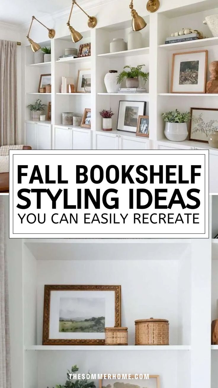 bookshelf styling ideas you can easily recreat in the living room or bedroom