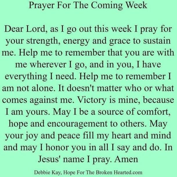 a prayer for the coming week