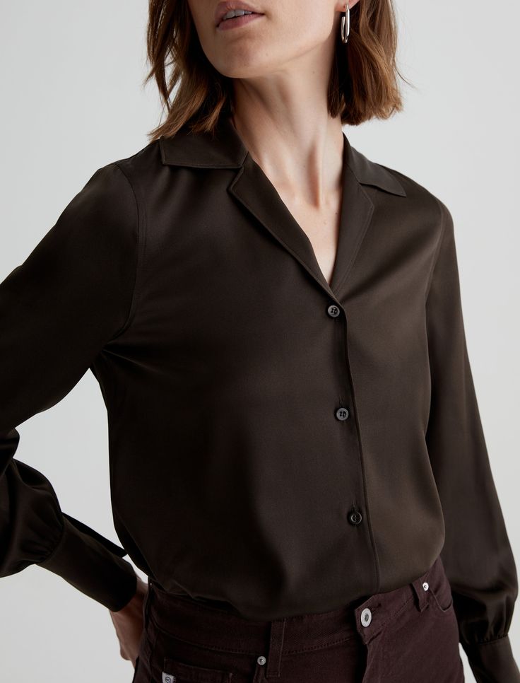 Perfect for any season, the Valerie Blouse is crafted from lustrous silk twill woven with a touch of stretch. A notched collar opens the neckline, while puffed sleeves add subtle volume.Luxe Silk Twill, 98% Silk, 2% Spandex/Elastane Ag Jeans, Silk Twill, Women Denim Jeans, Puffed Sleeves, Notched Collar, Silk Blouse, Denim Women, Puff Sleeve, Women Jeans