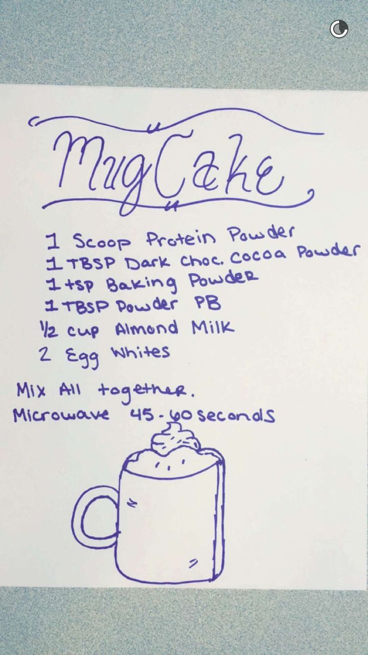 a sign with instructions on how to make a mug cake