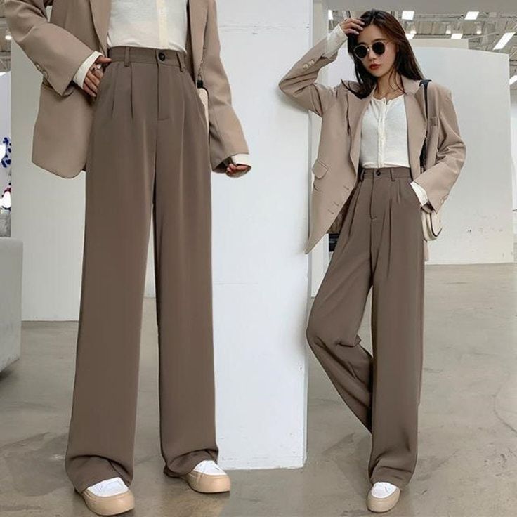 Black Pants For Women, Trouser Outfit, Office Pants, Autumn Season, High Rise Pants, Fitted Trousers, Mua Sắm, Straight Leg Trousers, Type Of Pants