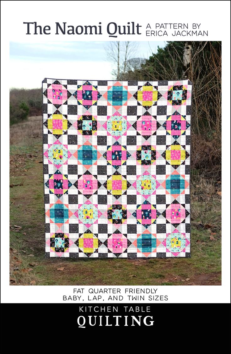 the cover of the quilt book, featuring an image of a black and white checkerboard