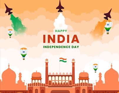 Illustration Motion Graphics, Indian Independence Day, Indian Independence, Illustration Motion, India Independence, Motion Animation, Vector Portrait, Animation Design, Adobe After Effects