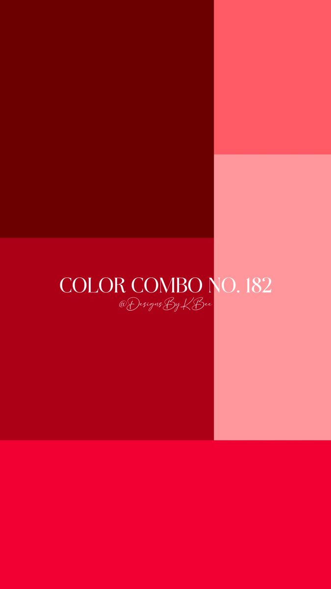 a red and pink color scheme with the words color combo no 822 on it