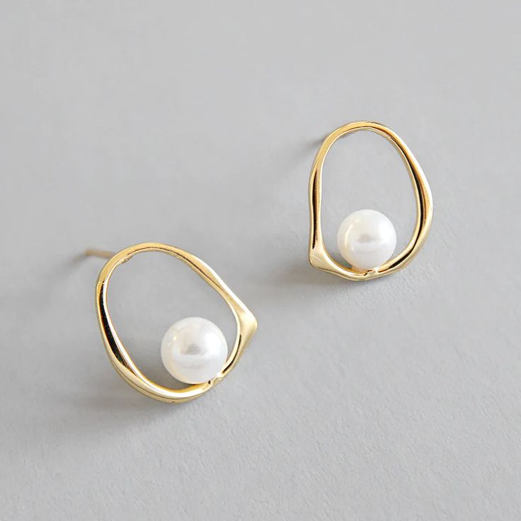 N O L O - "KEREI OF PEARL" Earrings Tiny Studs, Silver Jewels, Tiny Stud Earrings, Small Earrings Studs, Large Hoop Earrings, Small Earrings, Pearl Stud Earrings, Sterling Silver Studs, Sterling Silver Earrings Studs