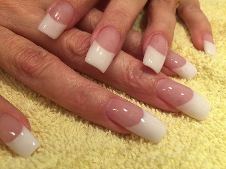 Nail Designs Acrylic, Acrylic French, Nail Designs Ideas, Long Fingernails, Punk Nails, French Manicure Nails, Classic French Manicure, Grunge Nails, French Tip Acrylic Nails