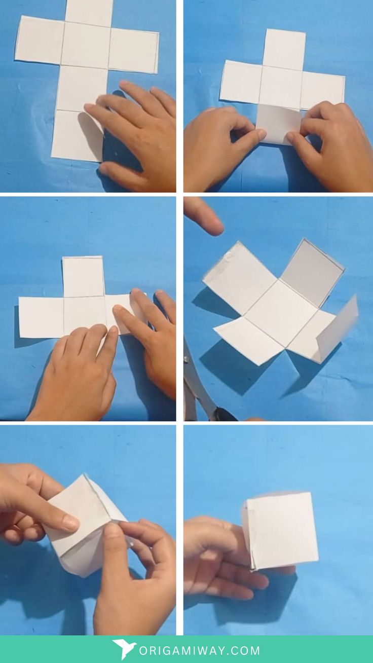 A white paper origami cube How To Make Cubes Out Of Paper, 3d Cube Template, Cube Making With Paper, How To Make Square Box With Paper, Paper Cube Origami, Origami Cube Tutorial, Paper Cube Diy, How To Make Cube With Paper, How To Make A Cube Out Of Paper