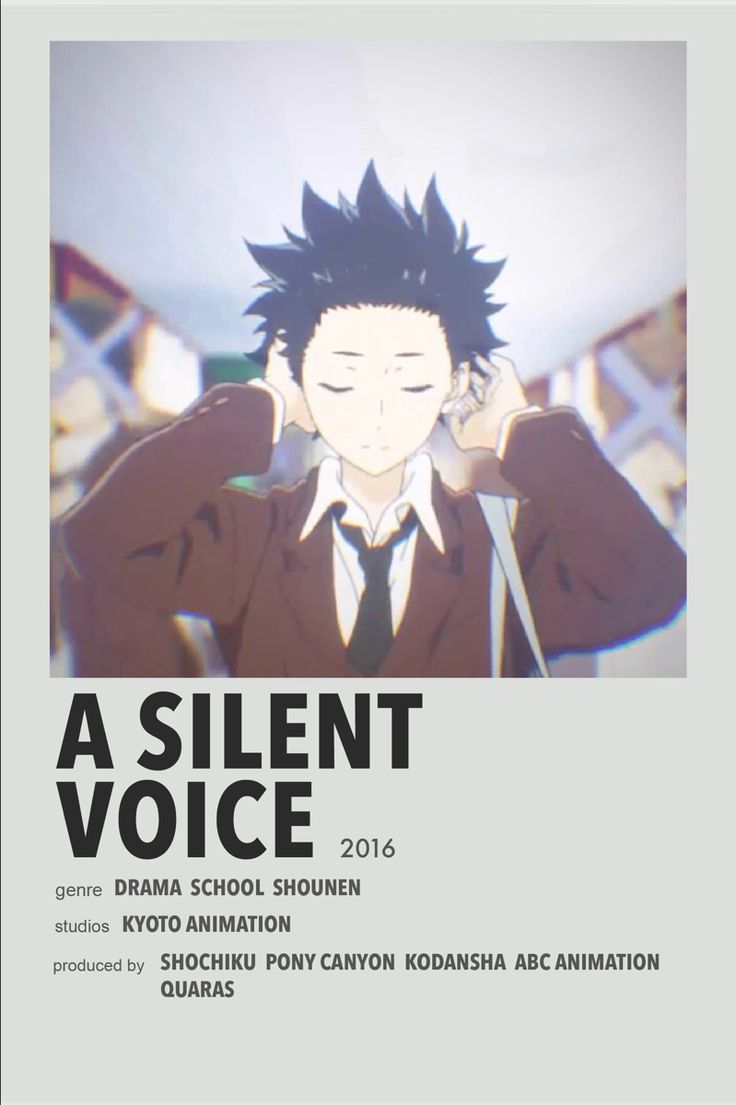 a poster with an anime character talking on the phone