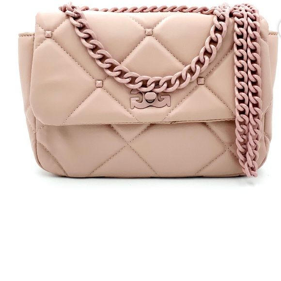 New Gilda Paris Small Quilted Bag Paris Pink, Quilted Handbags, Pink Purse, Handbag Straps, Quilted Bag, Small Handbags, Branded Bags, Leather Chain, Crossbody Shoulder Bag