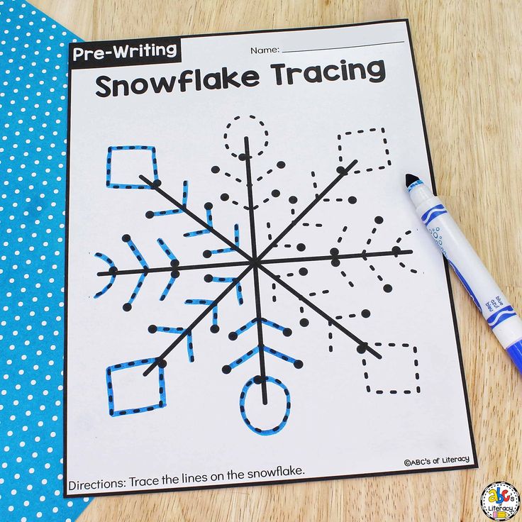 a snowflake traceing activity for kids to practice their handwriting and writing skills