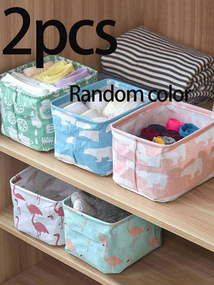 several storage bins are shown with the words 2 pcs random colo on them